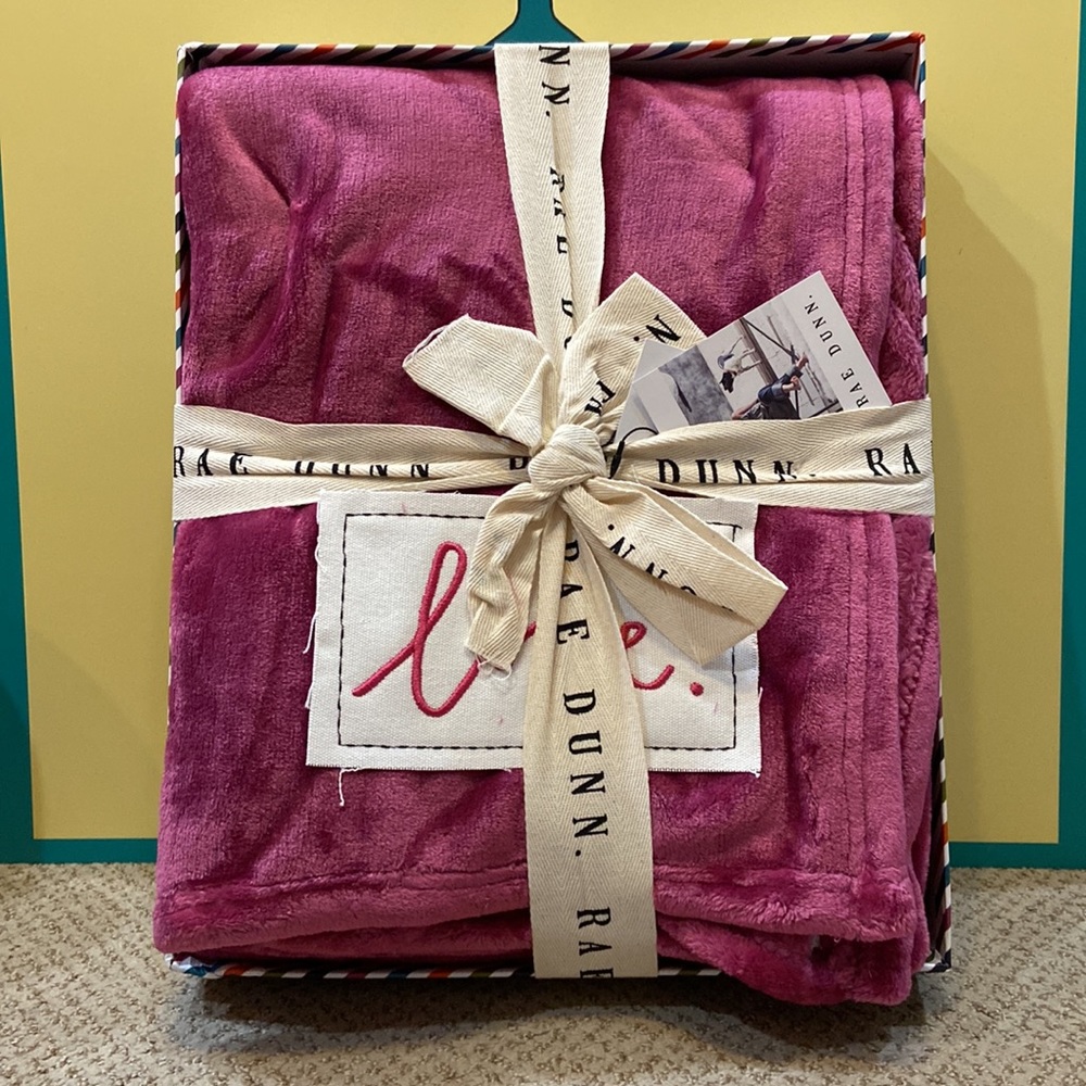 Rae Dunn LOVE Throw In Gift Box